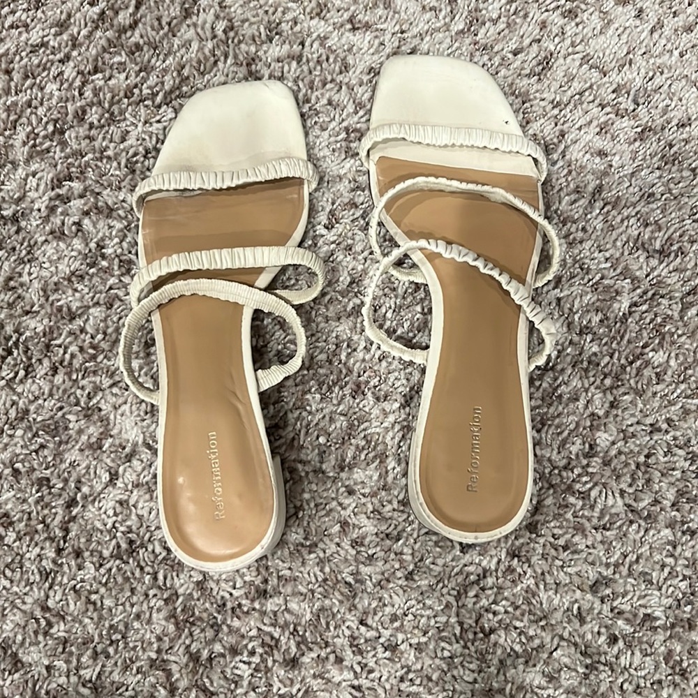 Reformation white sandals